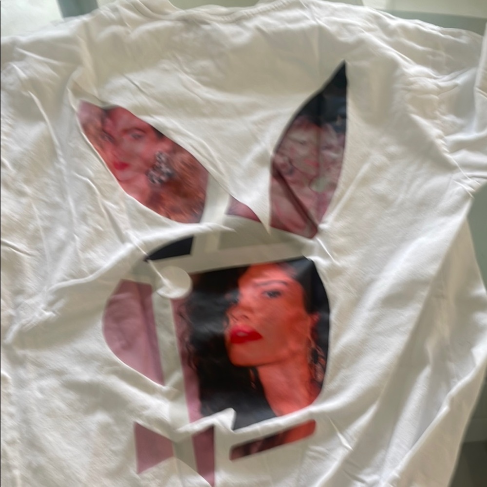White Graphic T-Shirt with Red Accents